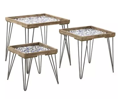 Стол, набор из 3 шт filverel (to4rooms) синий 63.0x59.0x63.0 см.