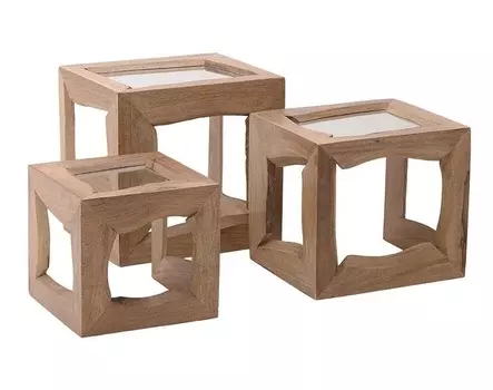 Стол, набор из 3 шт mahé (to4rooms) бежевый 54.0x52.0x44.0 см.