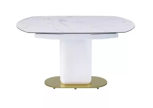 Стол обеденный раскладной атриум mc22122dt, белый мрамор (ist casa) белый