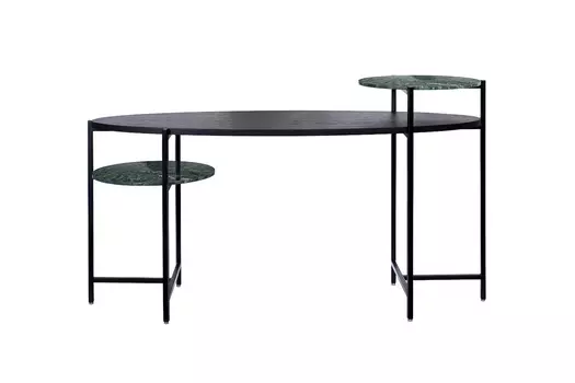 Стол письменный черный деревянный с мрамором (garda decor) черный 160x92x60 см.