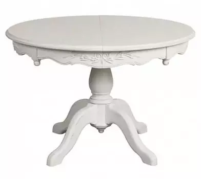 Стол раздвижной круглый марсель (инлавка) белый 115x77x115 см.