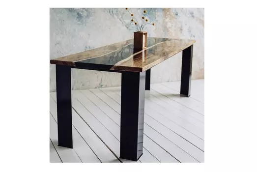 Стол со столешницей из дуба (wowbotanica) черный 220x75x78 см.