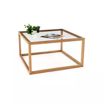 Стол журнальный квадратный adonis (laredoute) коричневый 80x43x80 см.