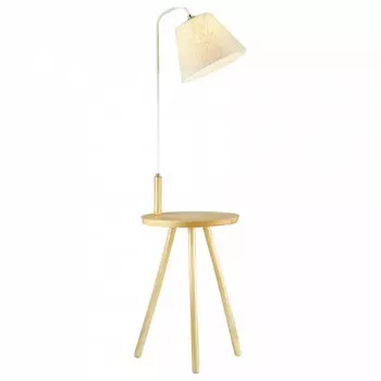 Стол журнальный с торшером kalda (odeon light) бежевый 141 см.