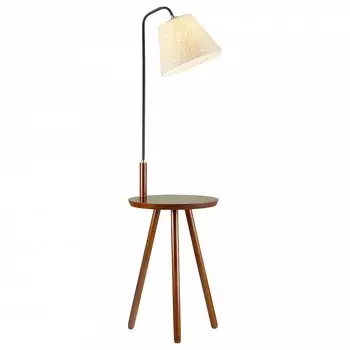 Стол журнальный с торшером kalda (odeon light) коричневый 141 см.