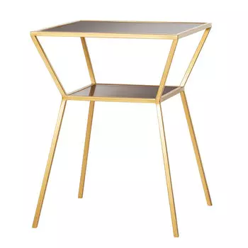 Cтолик с полками из бронзового стекла «алмаз» (for miss) золотой 50.0x66.0x50.0 см.