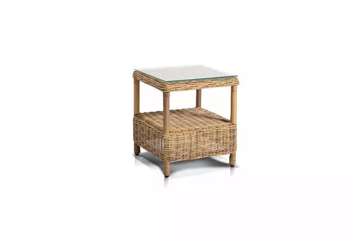 Столик кофейный из искусственного ротанга форио (outdoor) коричневый 45x52x45 см.
