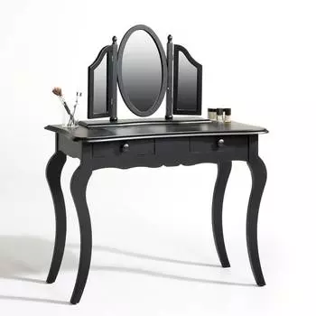 Столик туалетный изогнутый soupir (laredoute) черный 93x124x52 см.