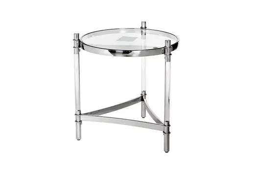 Столик журнальный (garda decor) серебристый 50x55x50 см.
