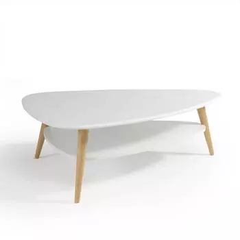 Столик журнальный с 2 столешницами jimi (laredoute) белый 120x40x85 см.