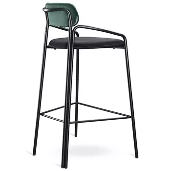 Стул барный ror, round, велюр, черный/темно-зеленый/черный (latitude) черный