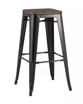 Стул барный tolix wood (stoolgroup) черный 43x77x43 см.