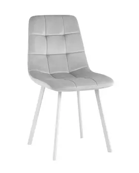 Стул chilly велюр серебристый ножки белые (stoolgroup) серебристый