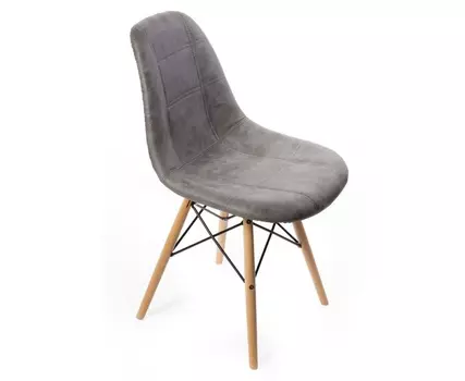 Стул eames dsw leather (bradexhome) серый 48x83x46 см.