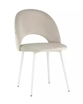 Стул меган new велюр с ромбами бежевый белые ножки (stoolgroup) бежевый