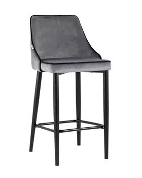 Стул полубарный коби велюр серый (stoolgroup) серый 47x98x51 см.