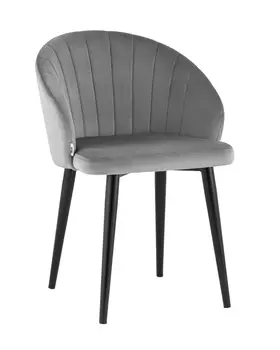 Стул с подлокотниками брюссель велюр серый (stoolgroup) серый