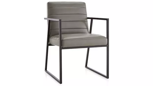 Стул с подлокотниками channel leather (idealbeds) серый
