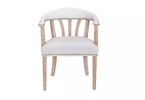 Стул с подлокотниками tanner white leather (mak-interior) белый 57x76x55 см.