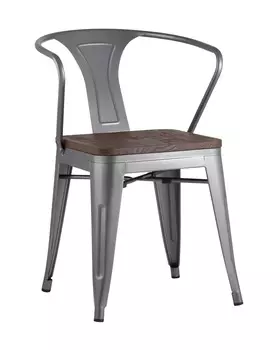Стул tolix arm wood (stoolgroup) серебристый 39x79x39 см.