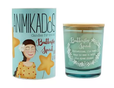 Свеча ароматическая animikados butterfly spirit (ambientair) прозрачный 9 см.
