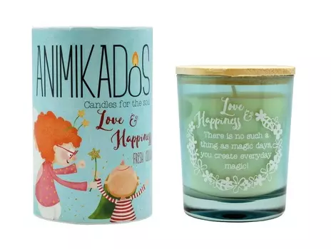 Свеча ароматическая animikados love &amp; happiness (ambientair) прозрачный 9 см.