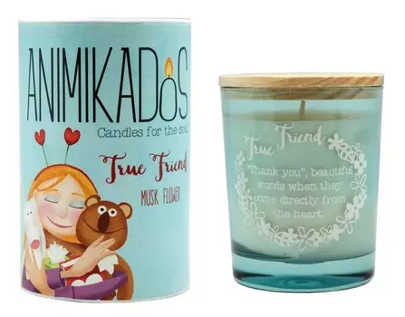 Свеча ароматическая animikados true friend (ambientair) прозрачный 9 см.