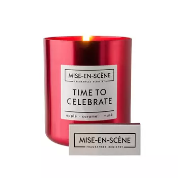 Свеча ароматическая mise en scene time to celebrate (ambientair) красный 7x8x7 см.