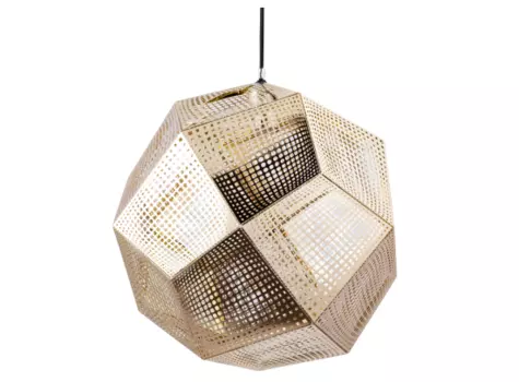 Светильник подвесной etch shade (desondo) золотой 43x43 см.