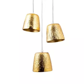 Светильник подвесной triplet slick (desondo) золотой 11 см.