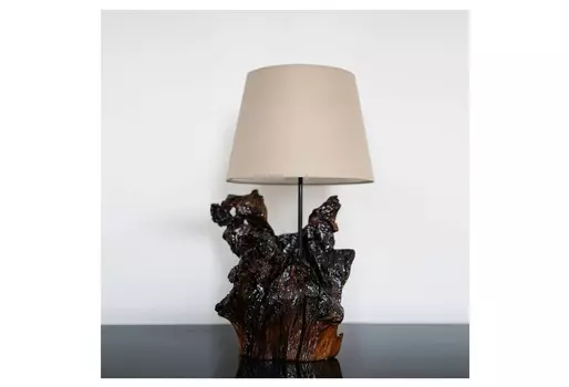 Светильник с корягой в основании (wowbotanica) бежевый 25x62x25 см.