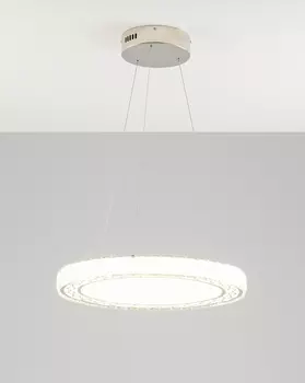 Светодиодная подвесная люстра ice (moderli) серебристый 20 см.