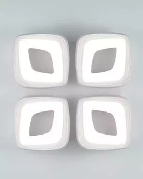 Светодиодная потолочная люстра с пультом alfi 49*49 (moderli) белый 49x13x49 см.