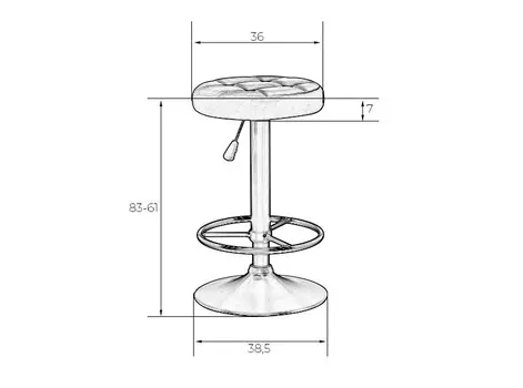 Табурет барный bruno black серый (dobrin) серый 36x83x36 см.