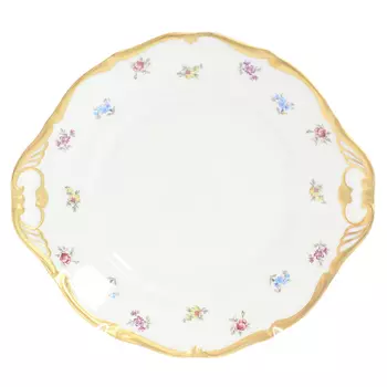 Тарелка для торта мелкие цветы (queen s crown) белый 27 см.