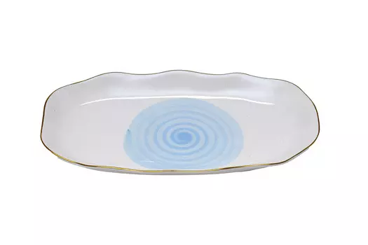 Тарелка овальная mistero голубая 30 (garda decor) голубой 30x3x17 см.