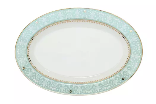 Тарелка овальная nobile (garda decor) голубой 30x2x21 см.