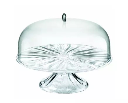 Тортовница с крышкой aqua (alessi) прозрачный 27 см.