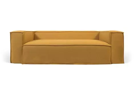 Трехместный диван blok со съемными чехлами (la forma) желтый 240x69x100 см.