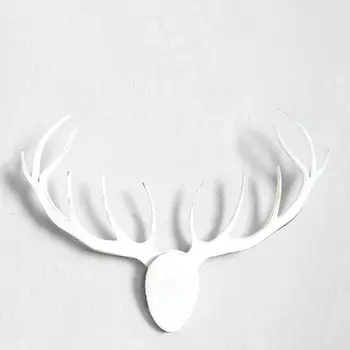 Трофейные рога лось мудрости в белом цвете (archpole) белый 86x63x4 см.