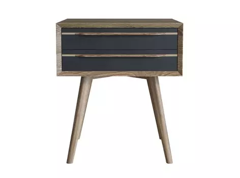 Тумба bruni black с двумя ящиками (etg-home) черный 45x56x35 см.