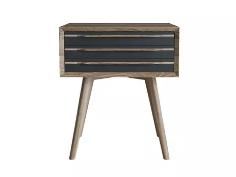 Тумба bruni black с тремя ящиками (etg-home) черный 45x58x35 см.