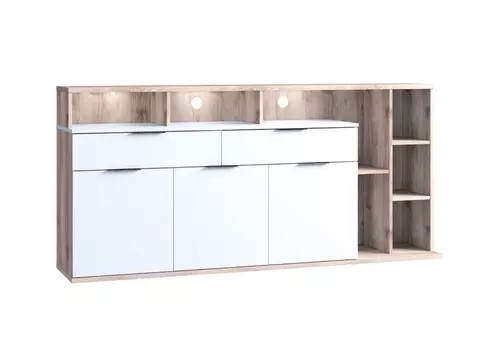 Тумба compact 3d2s7np (анрэкс) белый 182x86x40 см.