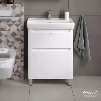 Тумба lana 70 с раковиной (alavann) белый 70x77x46 см.