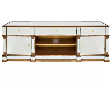 Тумба под телевизор зеркальная (garda decor) серебристый 180x60x50 см.