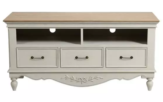 Тумба под tv на 3 ящичка марсель new antique (инлавка) белый