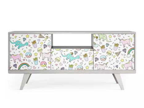 Тумба под тв thimon (the idea) белый 135x60x45 см.