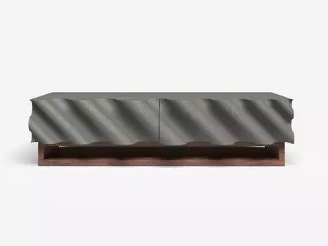 Тумба под тв волна (odingeniy) серый 180x48x38 см.