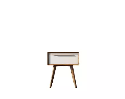 Тумба прикроватная bruni white 1 (etg-home) коричневый 45x52x35 см.