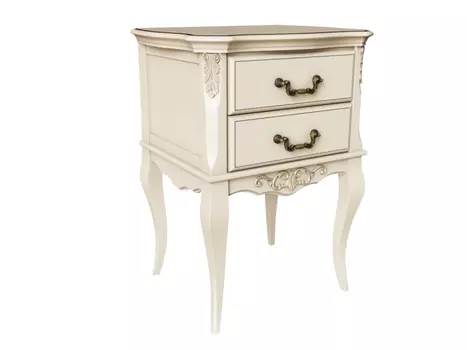 Тумба прикроватная gold wood 2 (la neige) белый 52.0x40.0x76.0 см.